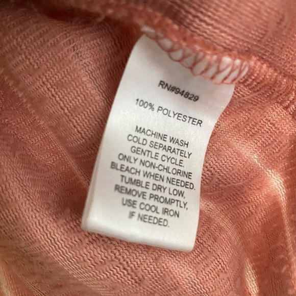 Derek Heart Shirt Soft Terracotta Crop Drawstring Hemline & Elastic Cuff Size L - Picture 6 of 11